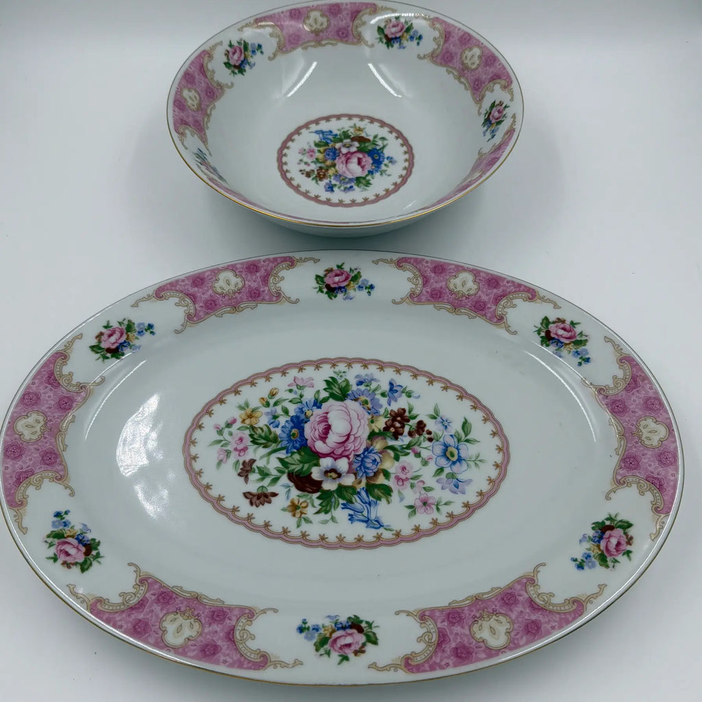 1990s Remington Red Sea Fine China Set With 12 Place Settings - 67 Piece