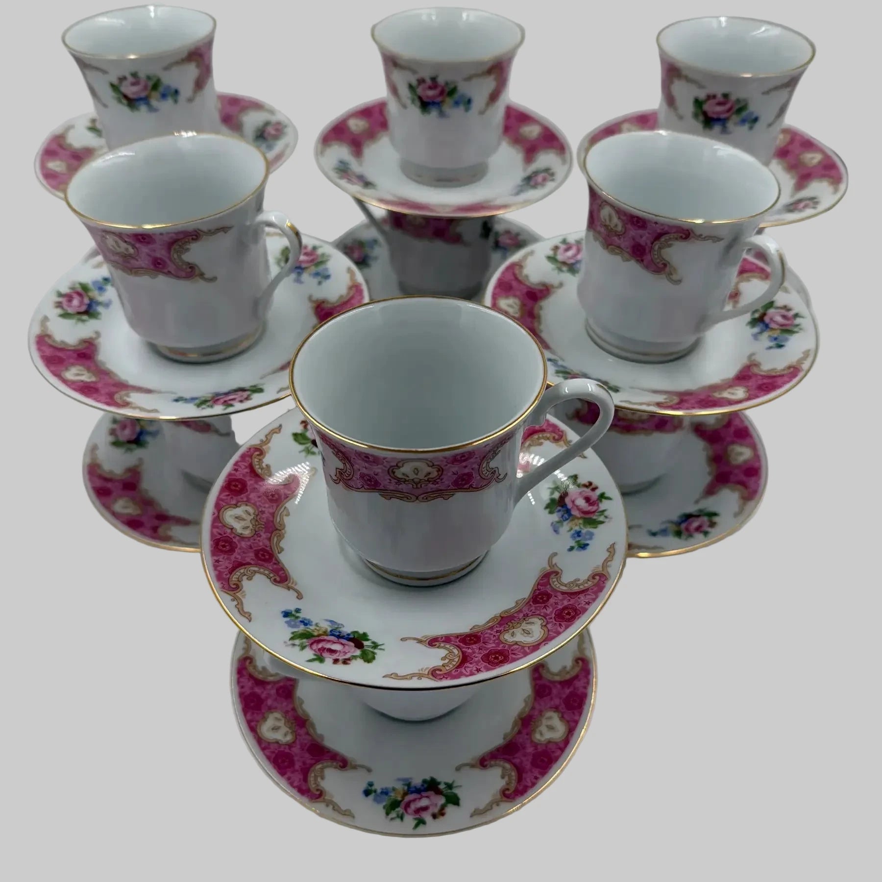 1990s Remington Red Sea Fine China Set With 12 Place Settings - 67 Piece