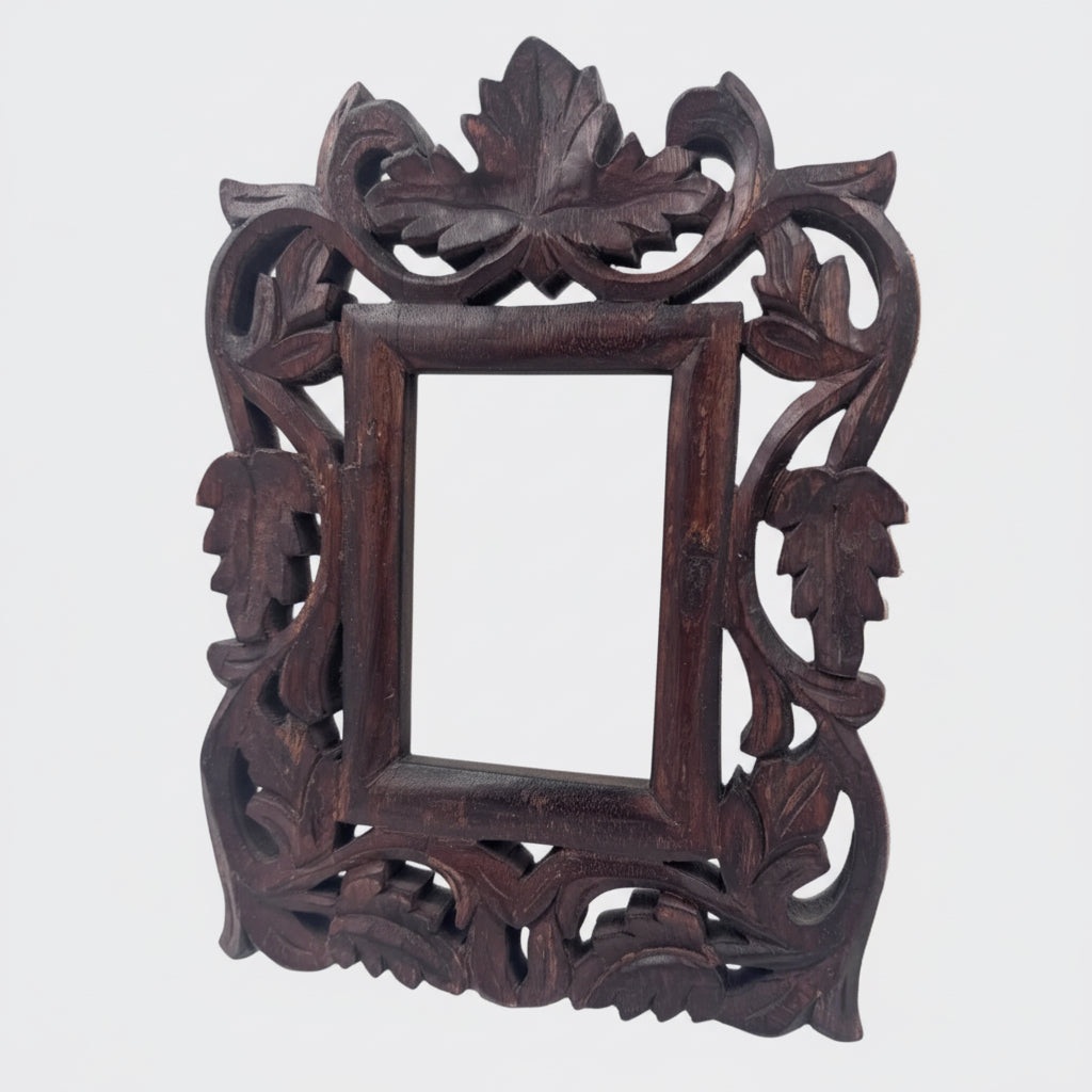 Two's Company Vintage Hand Carved Wood Frame | Ornate Baroque Scrollwork | Tabletop Easel Frame