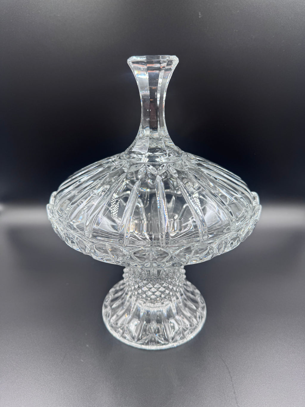 Godinger "Olympia" Lead Crystal Pedestal Candy Jar With Lid
