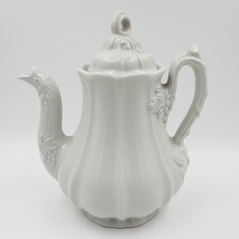 Red Cliff Ironstone Fine China — Grape Pattern Coffee Pot with Lid