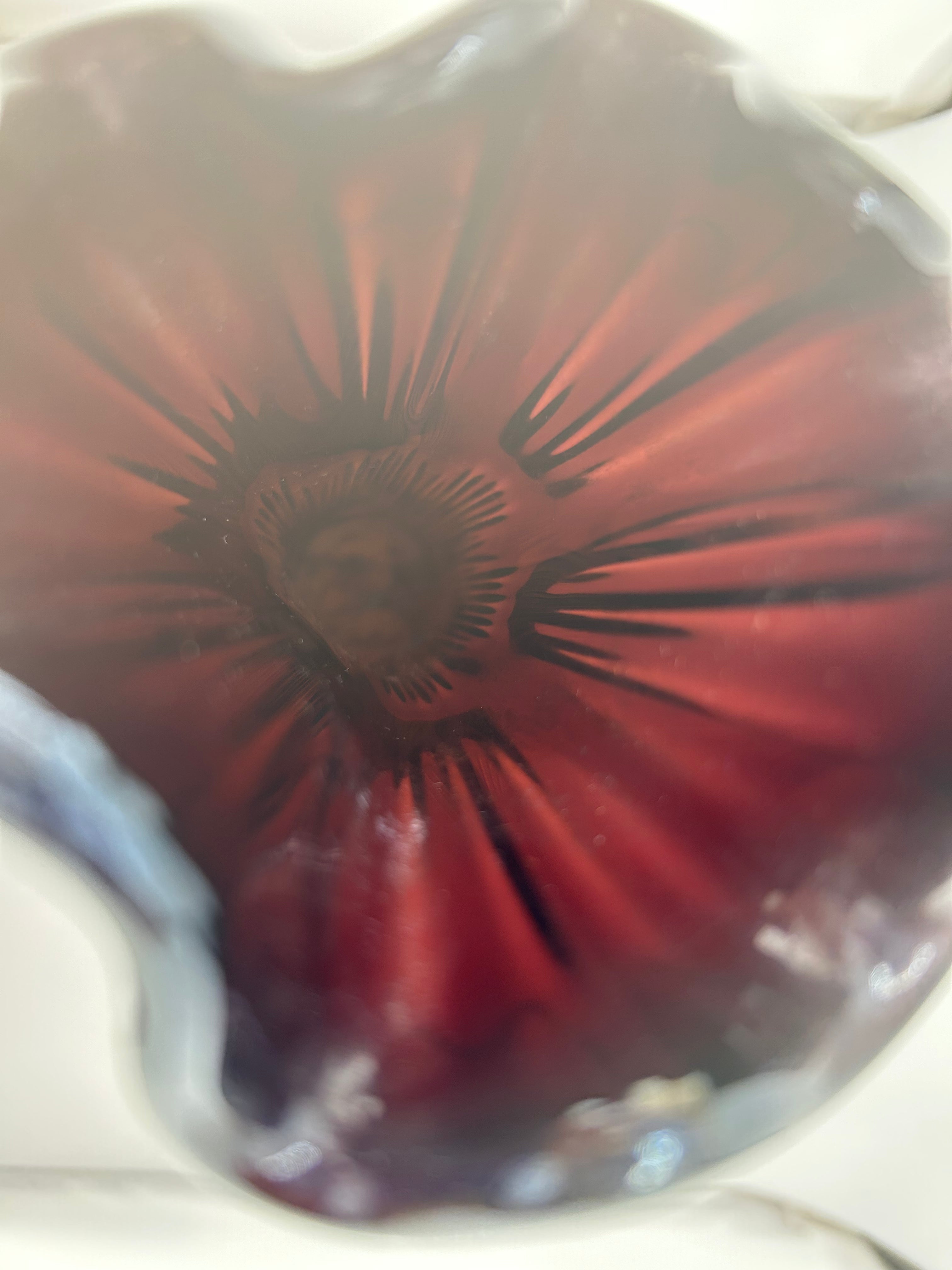 Fenton Carnival Glass Vase | Amethyst Marigold Iridescent Ribbed Form | 12”