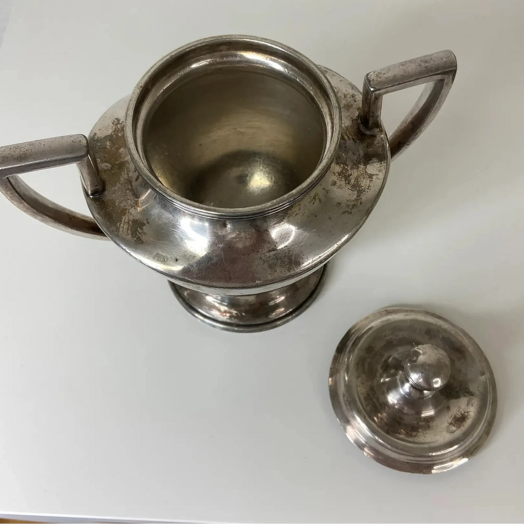 Antique Art Deco Barbour Silver Co. Quadruple Plate Creamer & Lidded Sugar Bowl