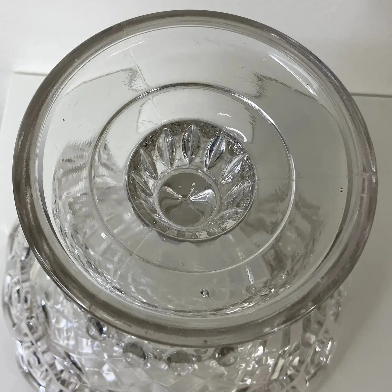 Antique "Hexagonal Bullseye" Patterned Compote by Dalzell, Gilmore & Leighton Co.
