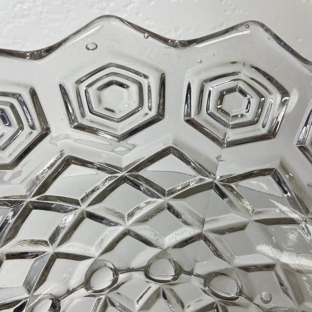 Antique "Hexagonal Bullseye" Patterned Compote by Dalzell, Gilmore & Leighton Co.