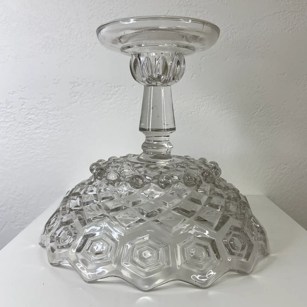Antique "Hexagonal Bullseye" Patterned Compote by Dalzell, Gilmore & Leighton Co.