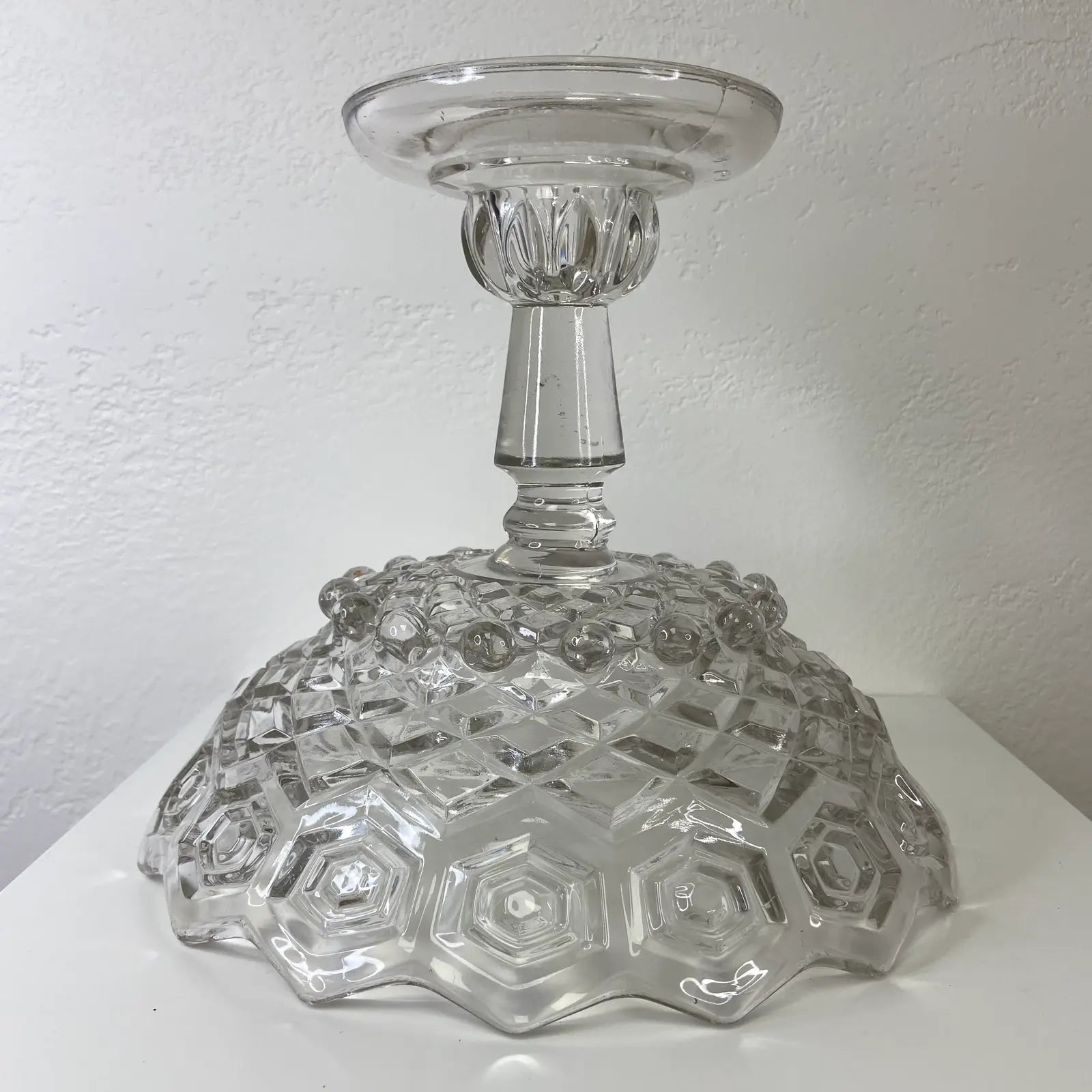 Antique "Hexagonal Bullseye" Patterned Compote by Dalzell, Gilmore & Leighton Co.