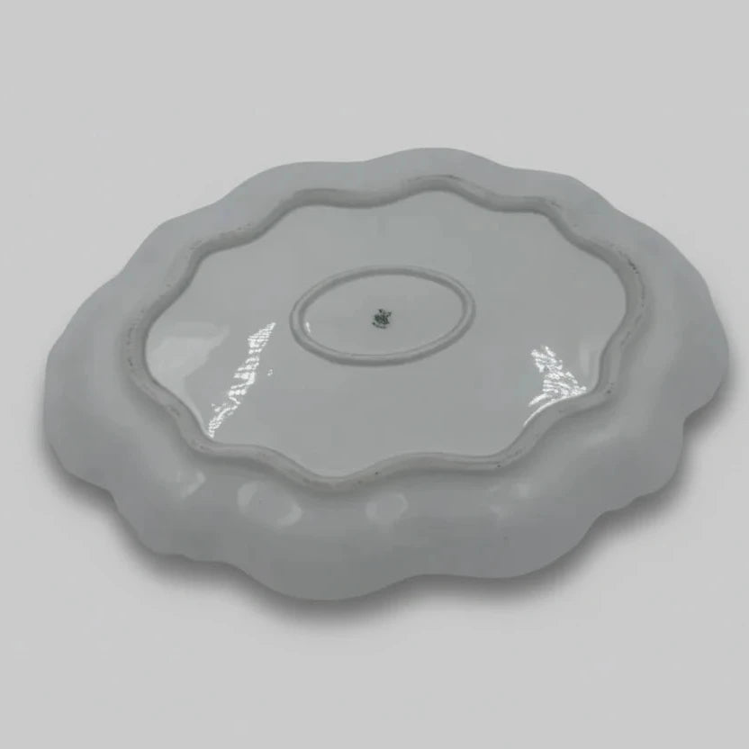 Antique M & Z Austria Porcelain Platter, Art Nouveau Gilt Border, 11” X 17”