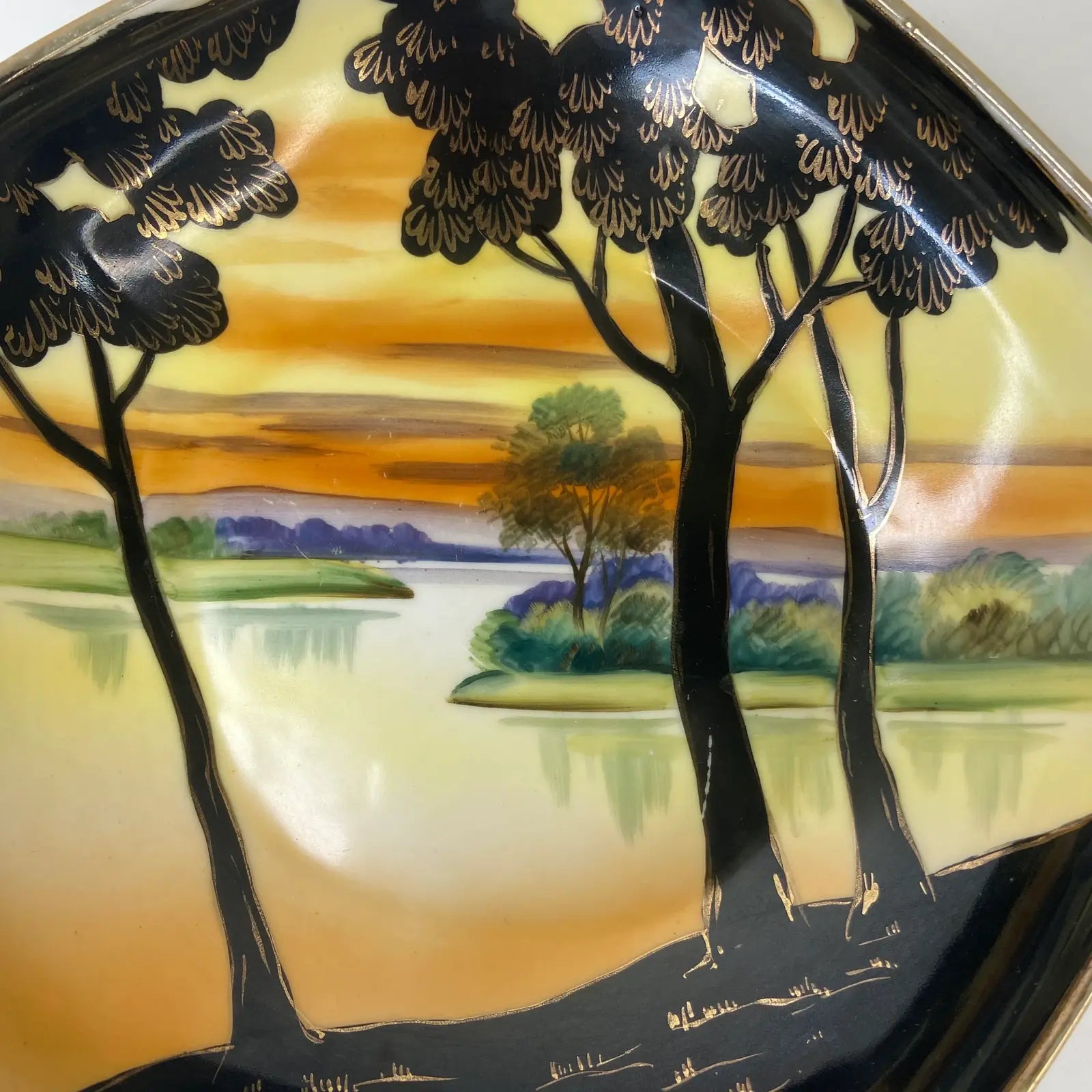 Antique Morimura Nippon Hand-Painted Footed Bowl, Ca. 1911–1921