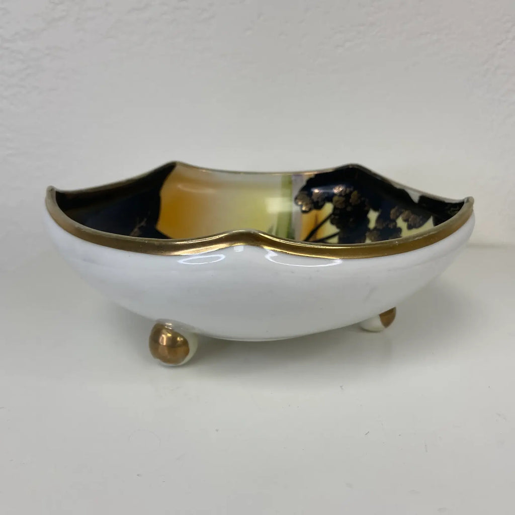 Antique Morimura Nippon Hand-Painted Footed Bowl, Ca. 1911–1921