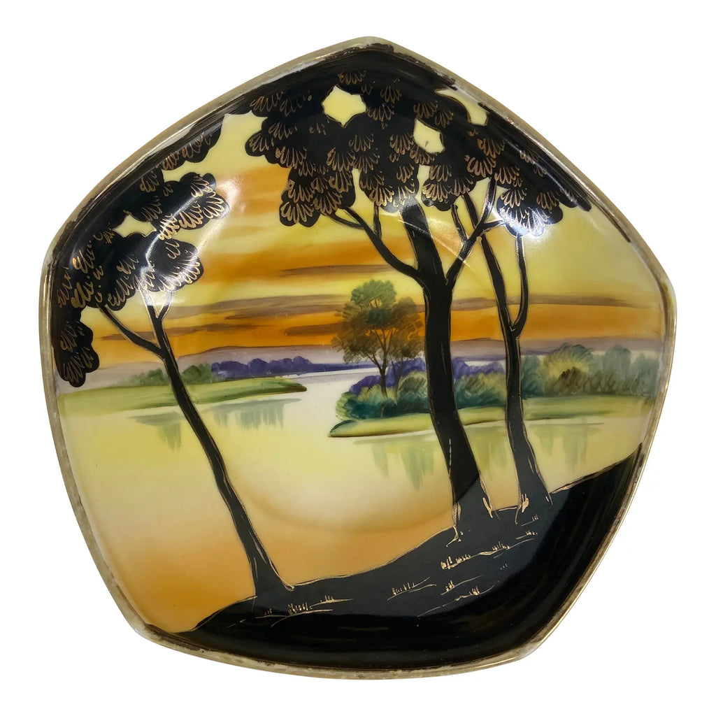 Antique Morimura Nippon Hand-Painted Footed Bowl, Ca. 1911–1921