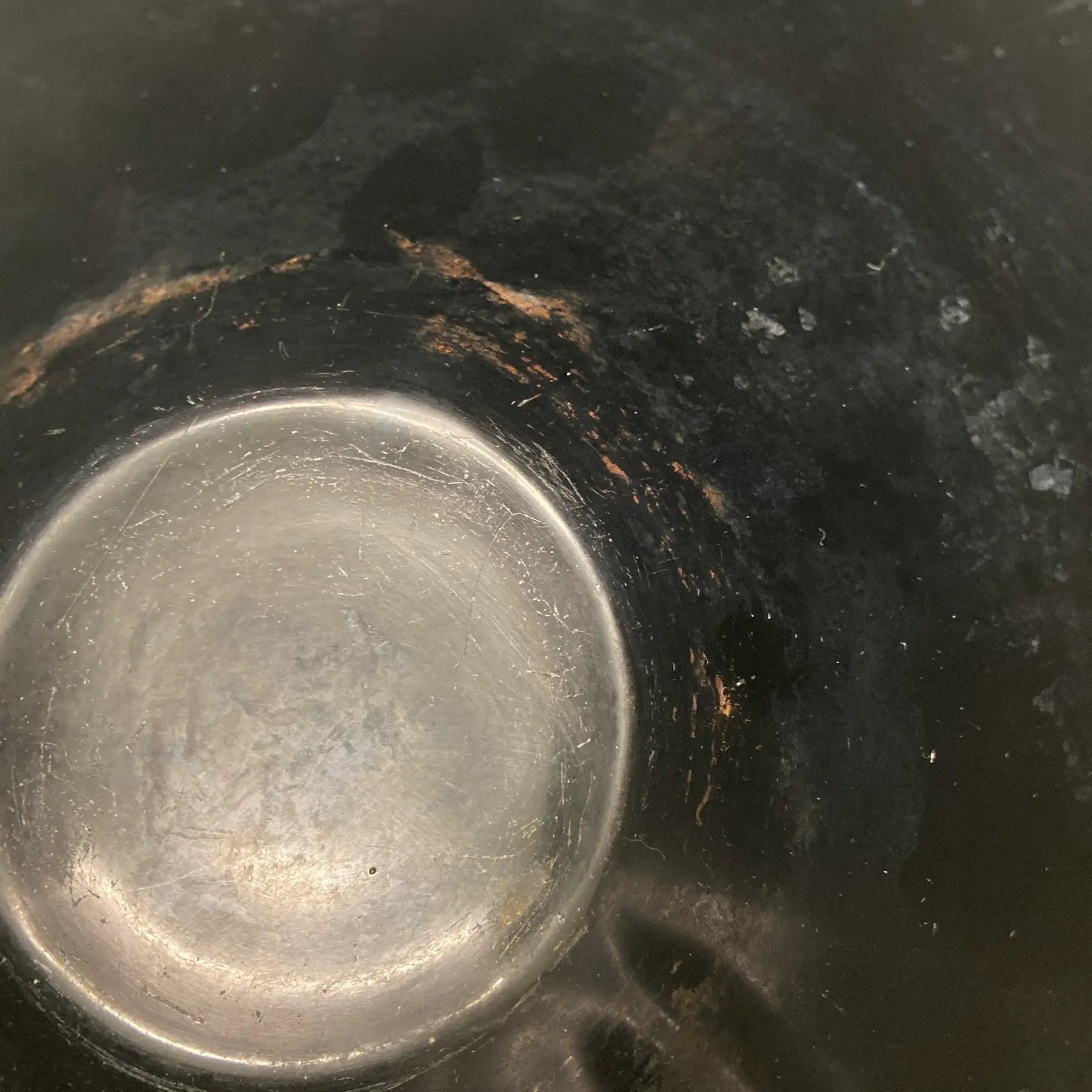 Le Smith Black Amethyst Glass Footed Bowl With Greek Key Design -Early 20th Century