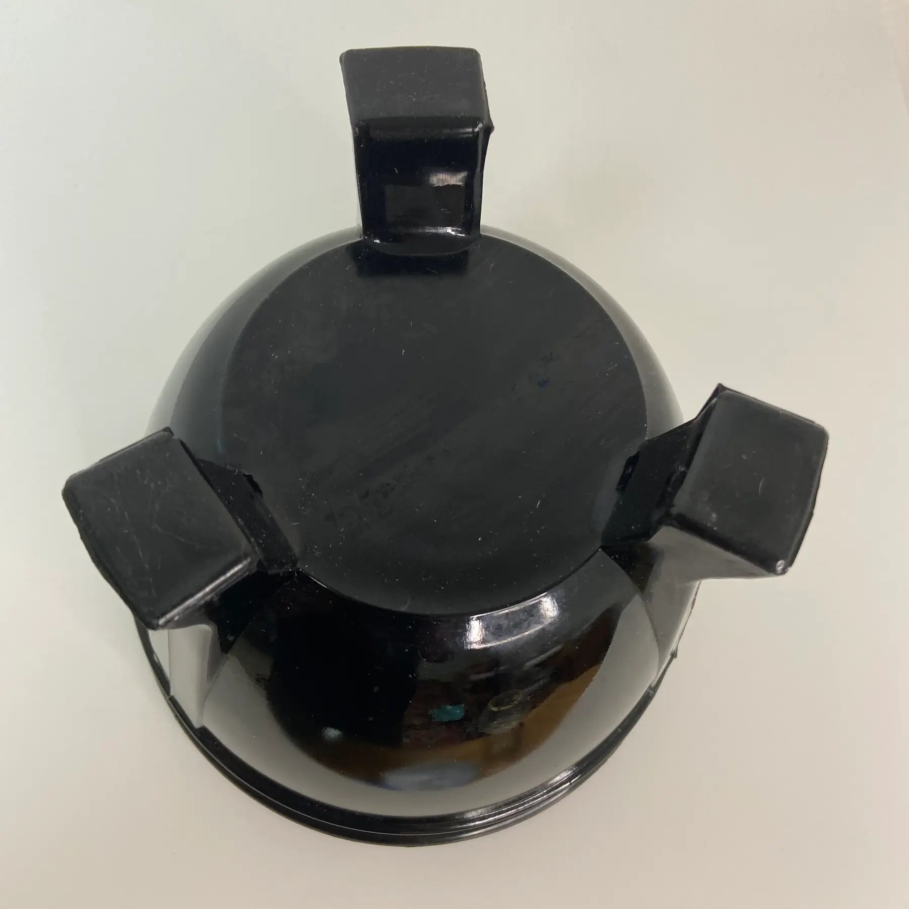 Le Smith Black Amethyst Glass Footed Bowl With Greek Key Design -Early 20th Century