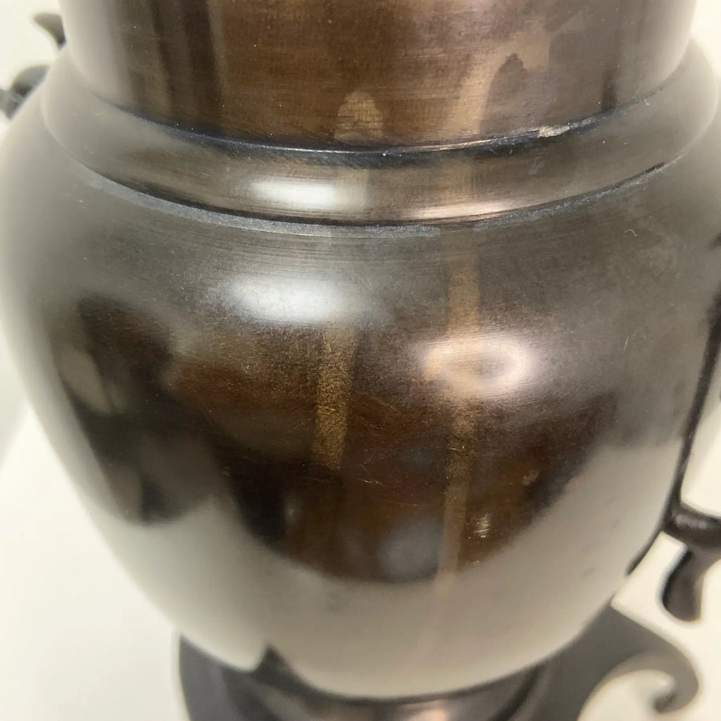 Antique Japanese Usubata Tripod Bronze Vase