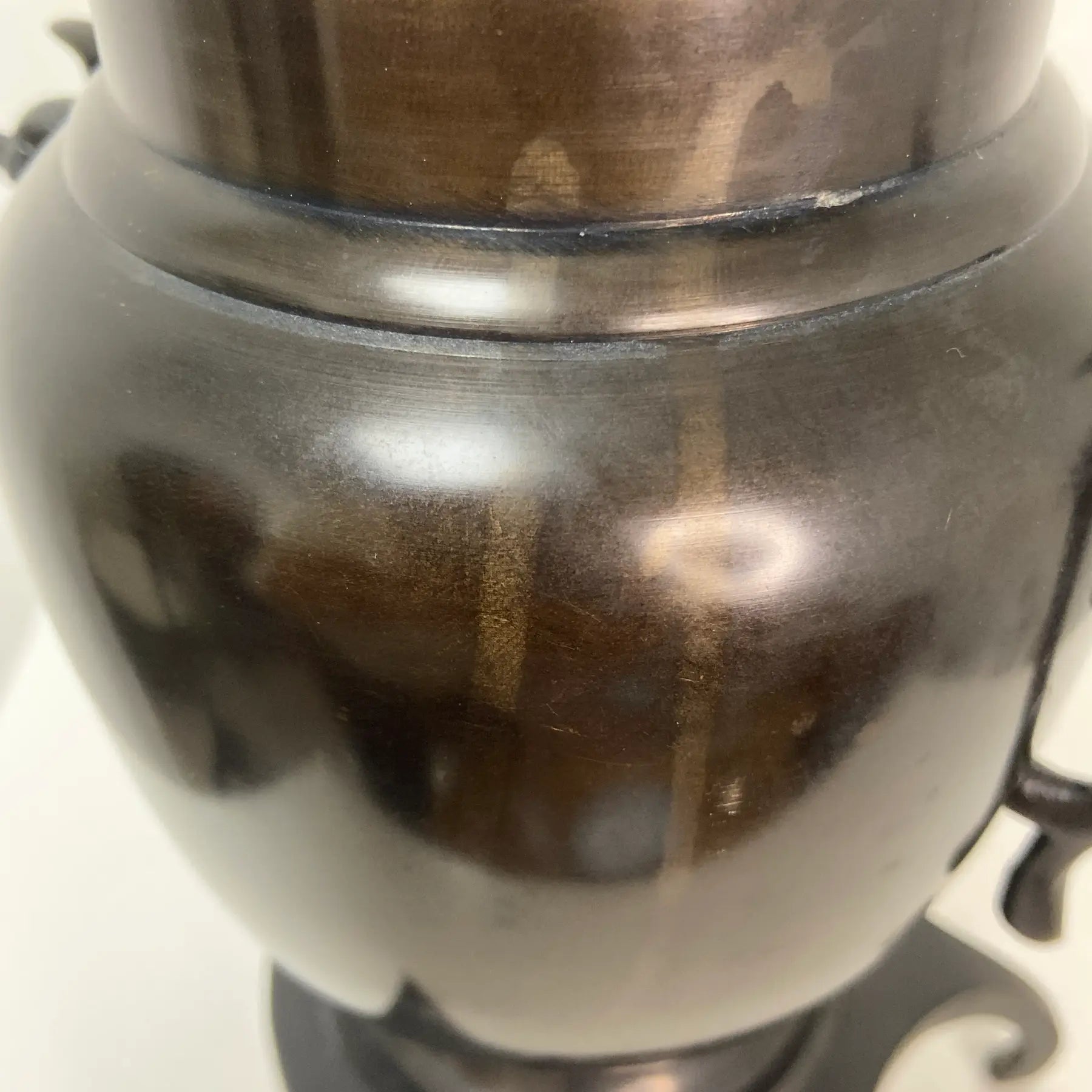 Antique Japanese Usubata Tripod Bronze Vase
