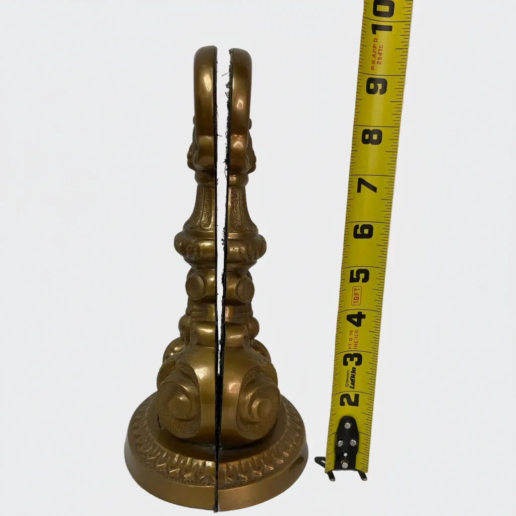 Ornate Brass Baroque Andiron Styled Bookends - Pair