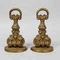 Ornate Brass Baroque Andiron Styled Bookends - Pair