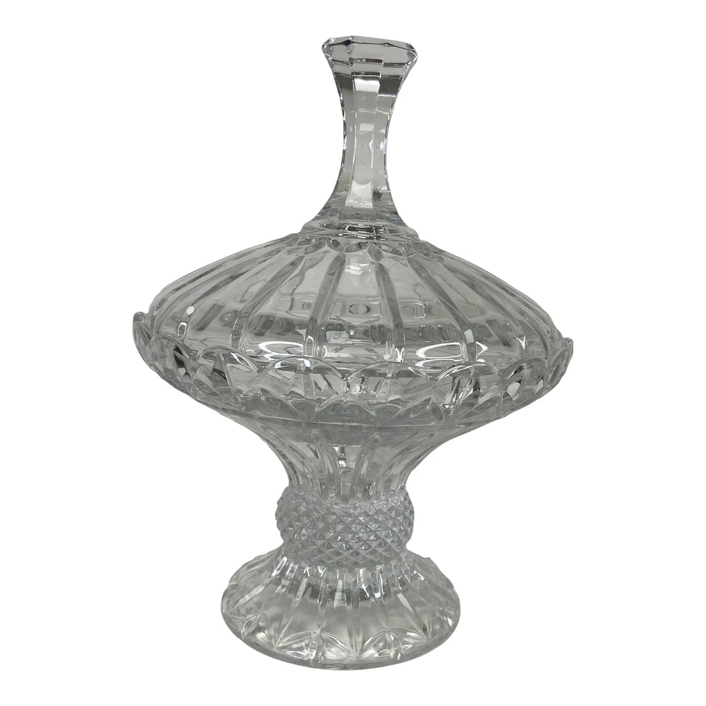 Godinger "Olympia" Lead Crystal Pedestal Candy Jar With Lid