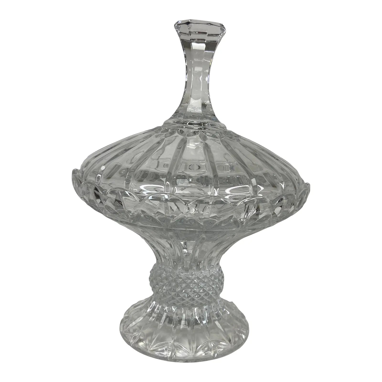 Godinger "Olympia" Lead Crystal Pedestal Candy Jar With Lid