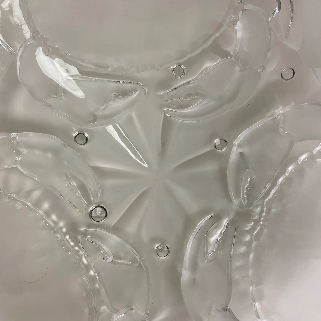 Mikasa “Sea Fare” Crystal Crab & Scallop Bowl – Coastal Centerpiece - Clear and Frosted Glass
