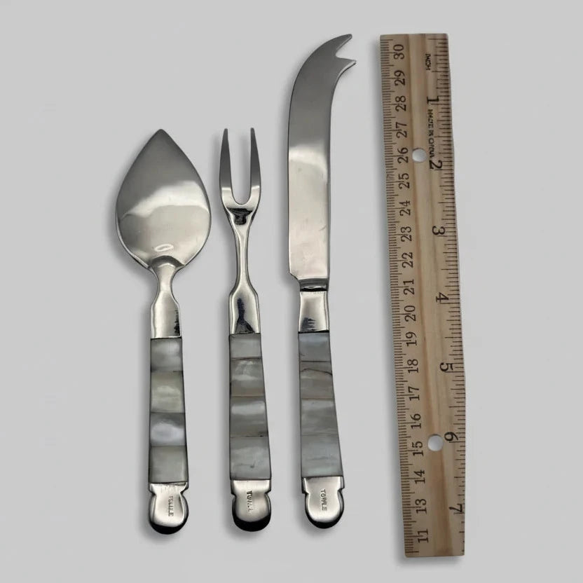 Towle Silversmiths 3-Piece Mother-of-Pearl Cheese & Charcuterie Set | Circa 1960s