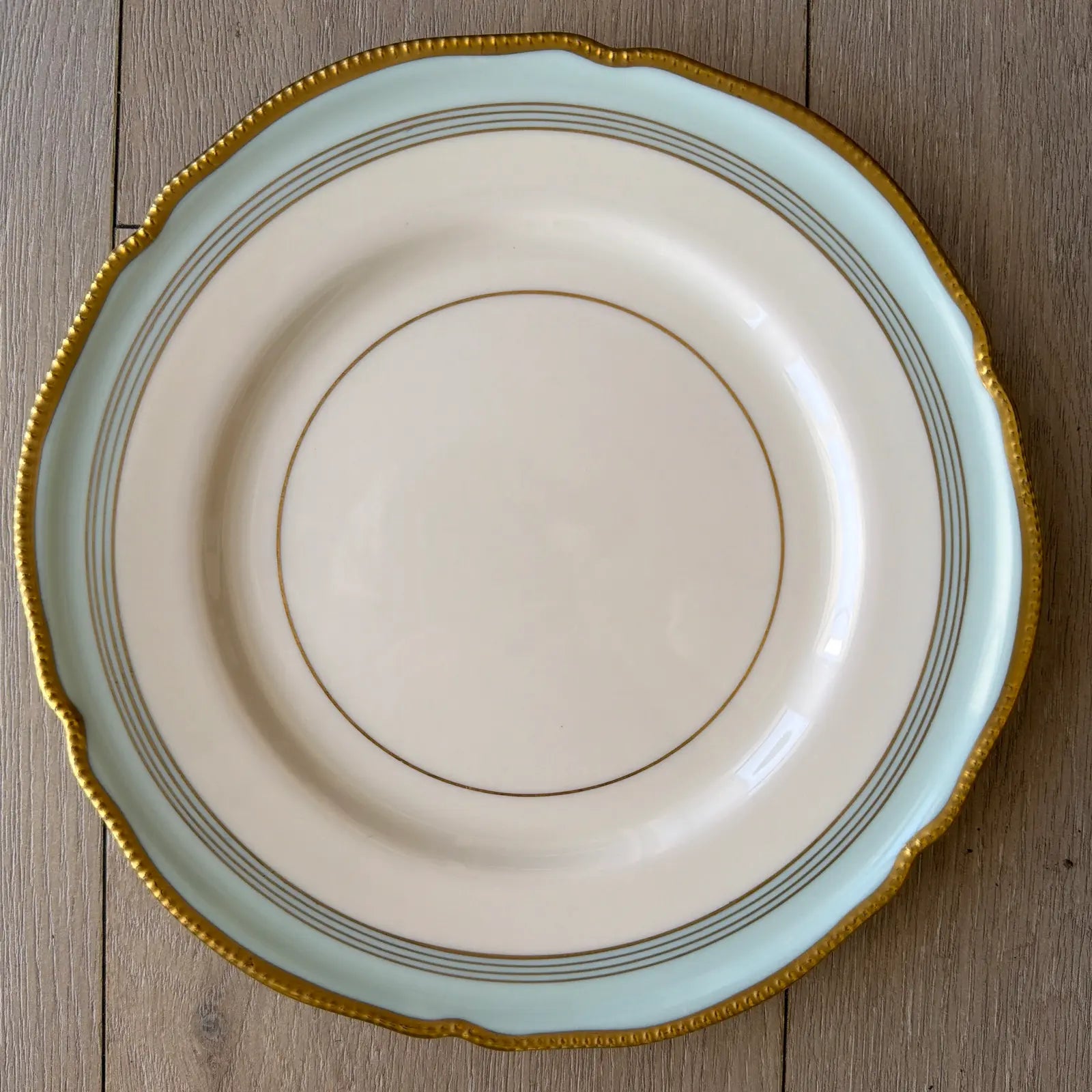 10 Castleton "Tremont" Pattern Plates - Light Blue Aqua