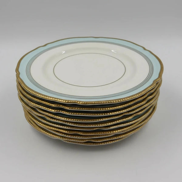 10 Castleton "Tremont" Pattern Plates - Light Blue Aqua