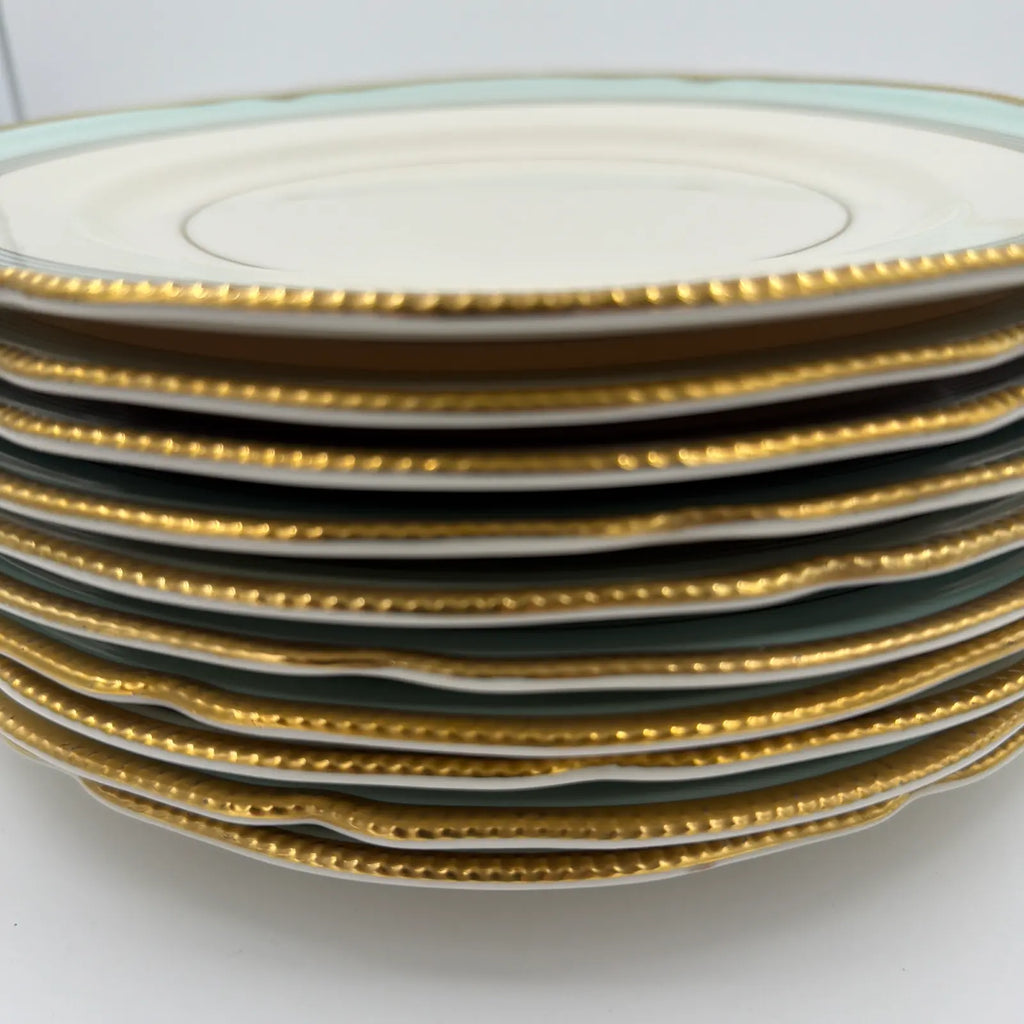 10 Castleton "Tremont" Pattern Plates - Light Blue Aqua