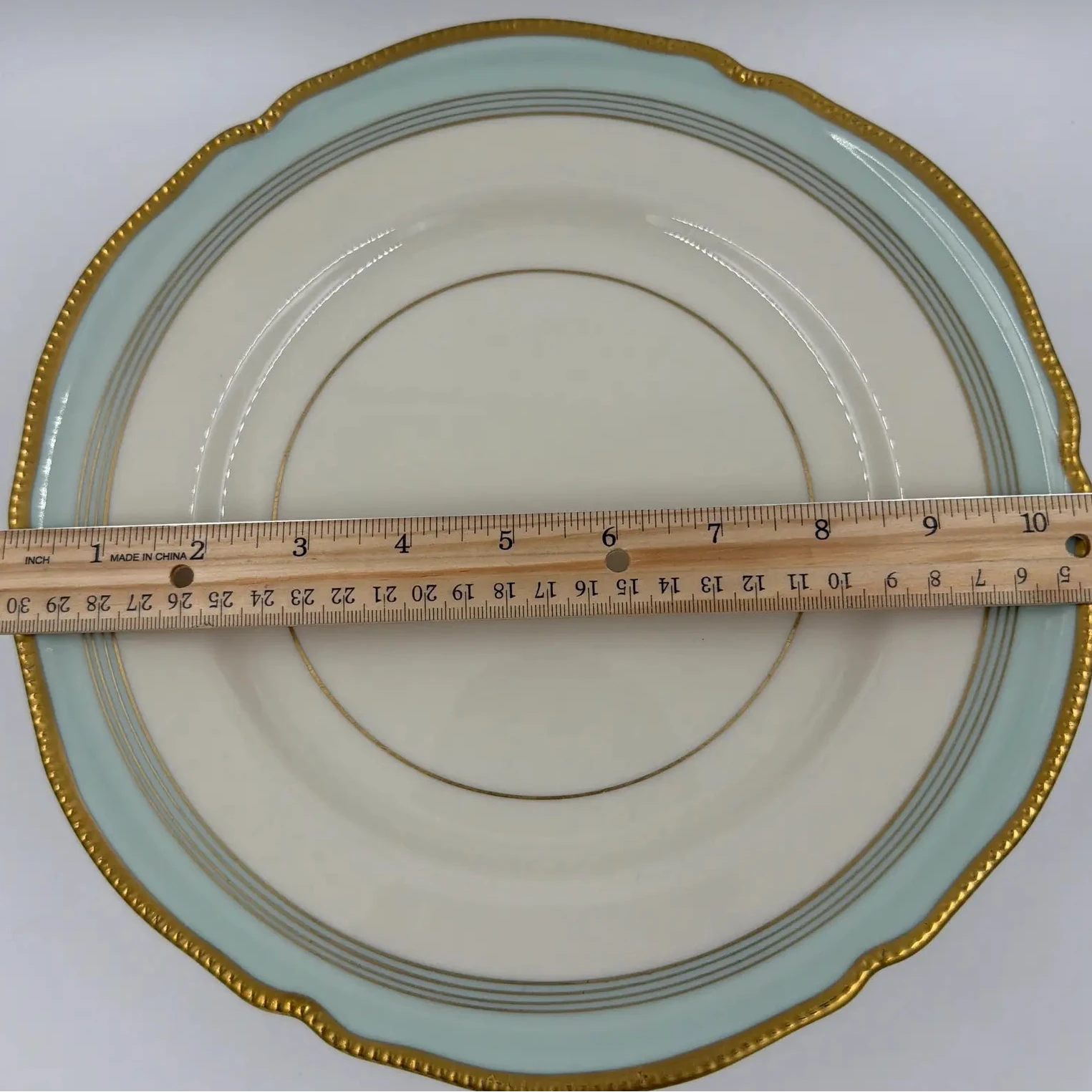 10 Castleton "Tremont" Pattern Plates - Light Blue Aqua