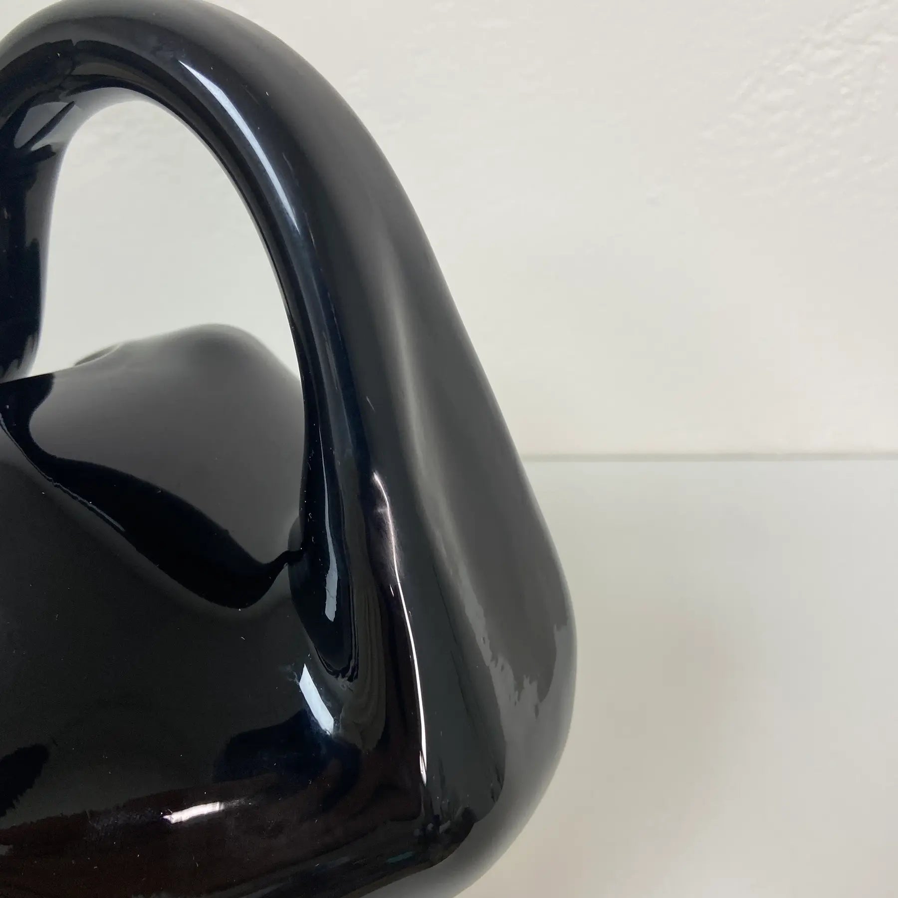 Black Amethyst Blown Glass Swan Bowl - Vase
