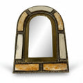 Moroccan Brass & Bone Inlay Small Wall Mirror