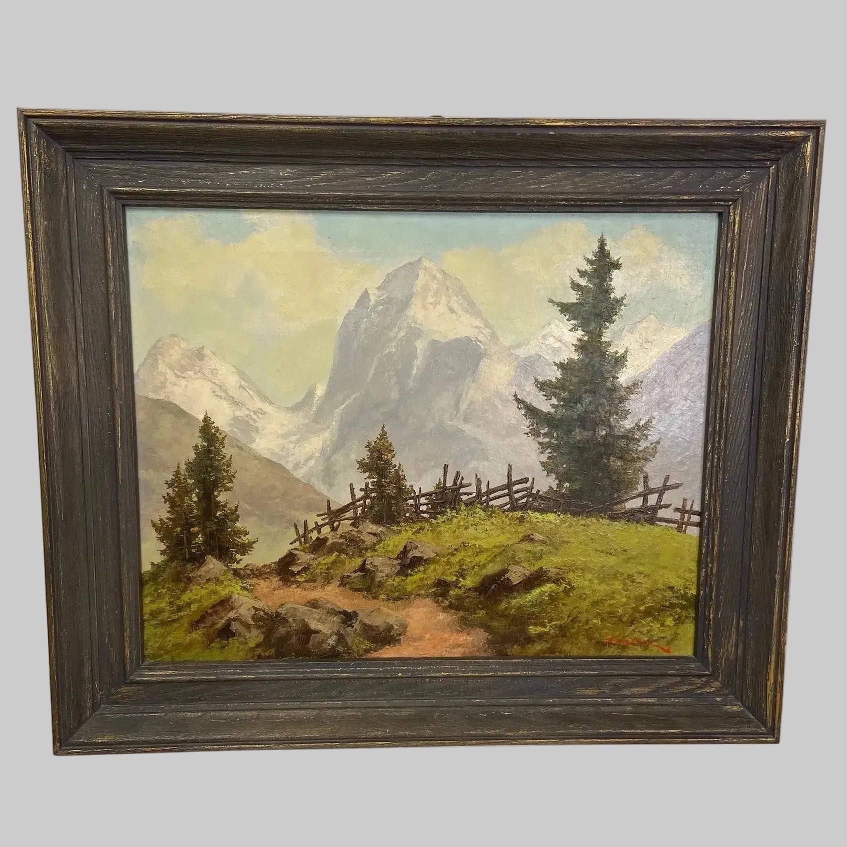 "Mountain Scene" - Landscape oil painting - by Paul Haller.