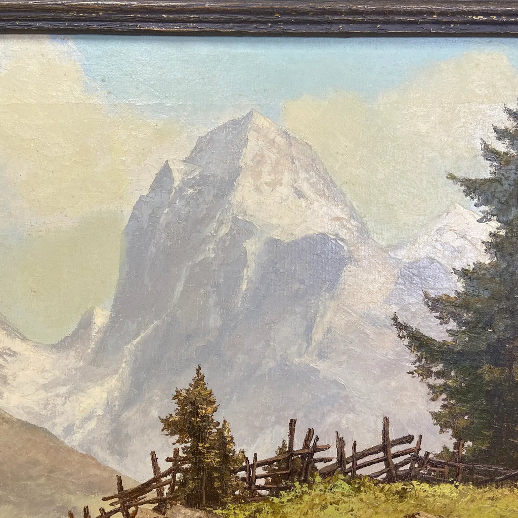 "Mountain Scene" - Landscape oil painting - by Paul Haller.