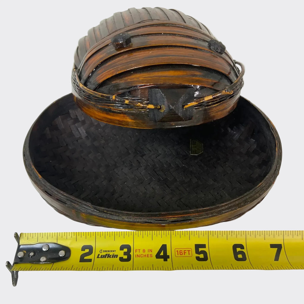 Vintage Bamboo Tiffin Basket Bug Beetle form Made in Taiwan