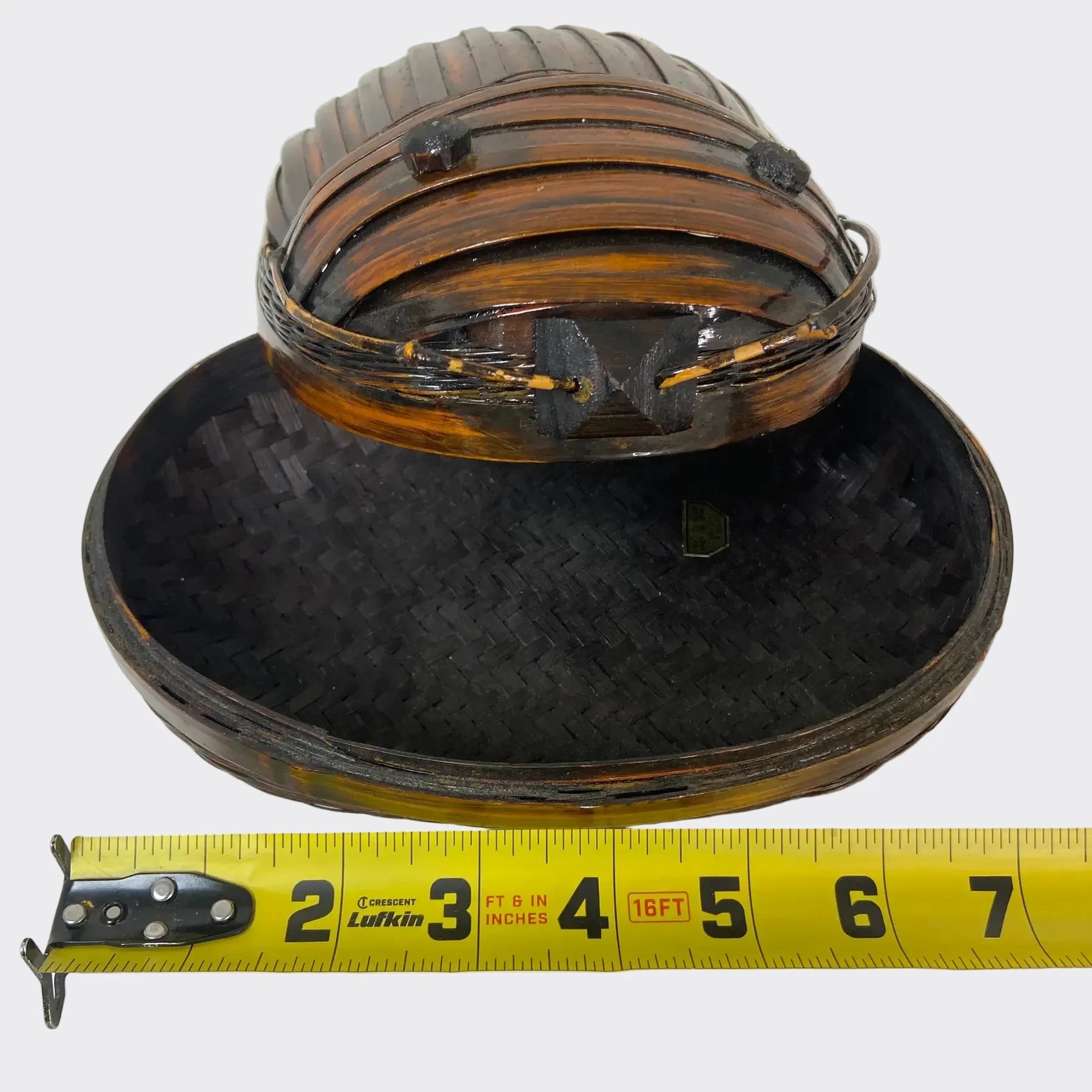 Vintage Bamboo Tiffin Basket Bug Beetle form Made in Taiwan