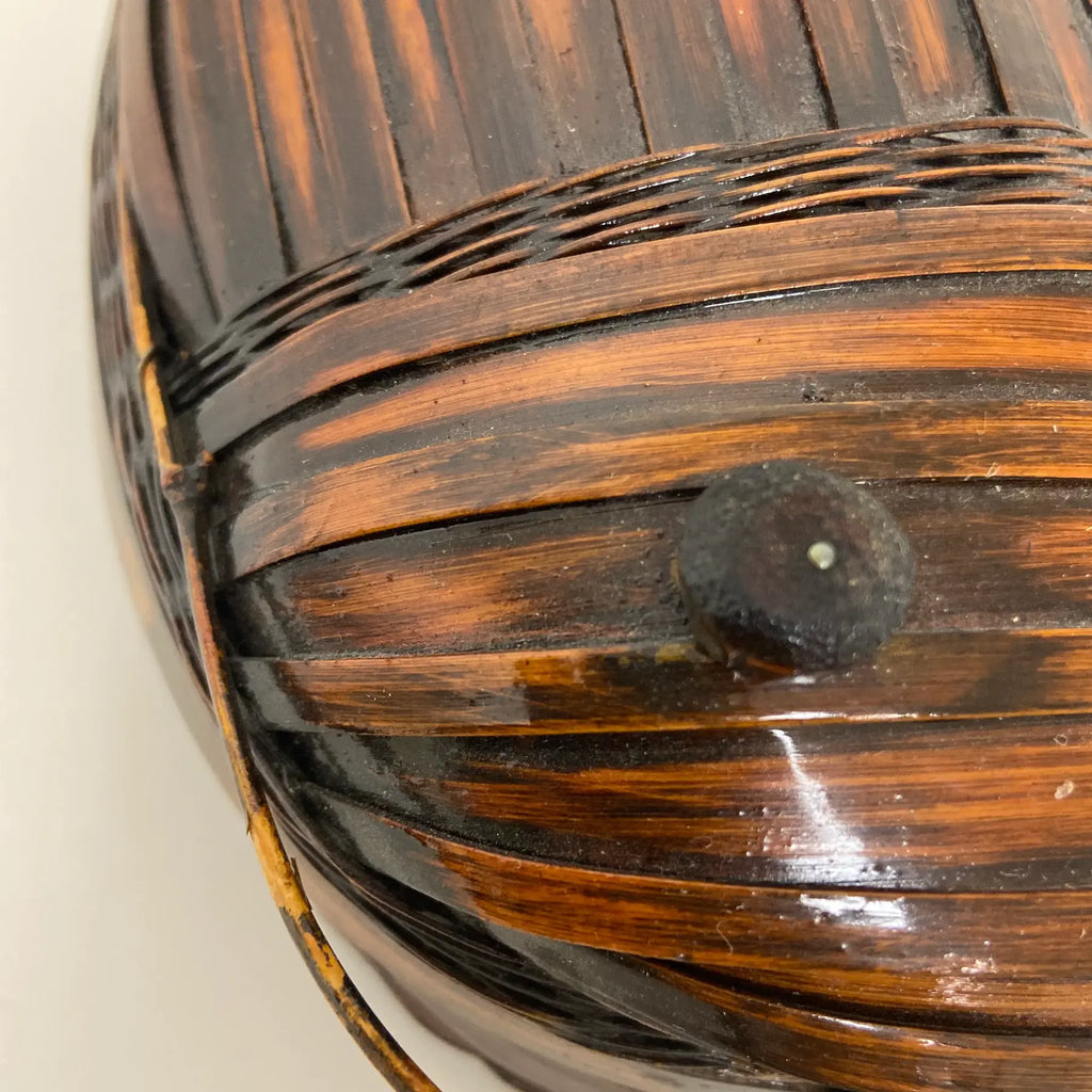 Vintage Bamboo Tiffin Basket Bug Beetle form Made in Taiwan