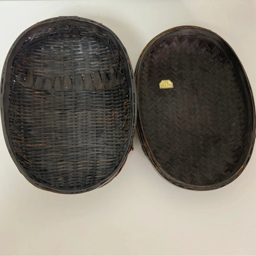 Vintage Bamboo Tiffin Basket Bug Beetle form Made in Taiwan