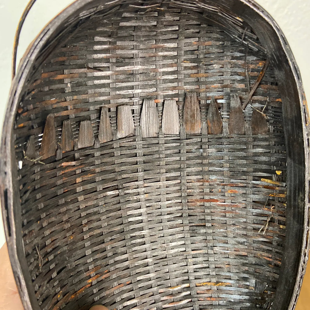 Vintage Bamboo Tiffin Basket Bug Beetle form Made in Taiwan