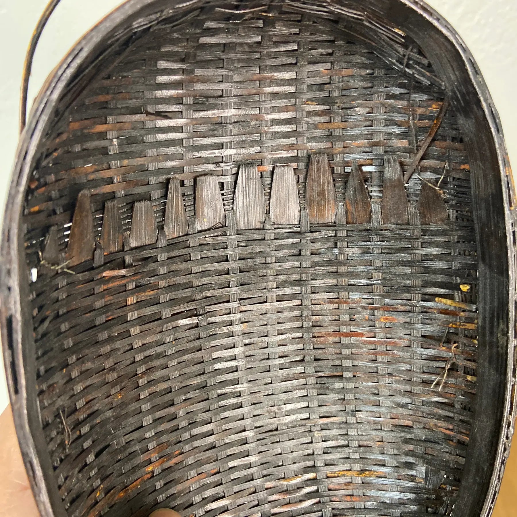 Vintage Bamboo Tiffin Basket Bug Beetle form Made in Taiwan