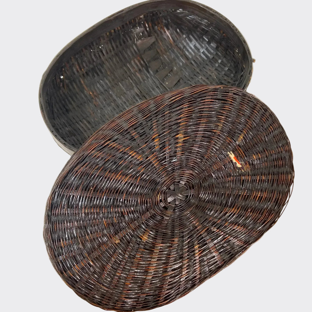 Vintage Bamboo Tiffin Basket Bug Beetle form Made in Taiwan