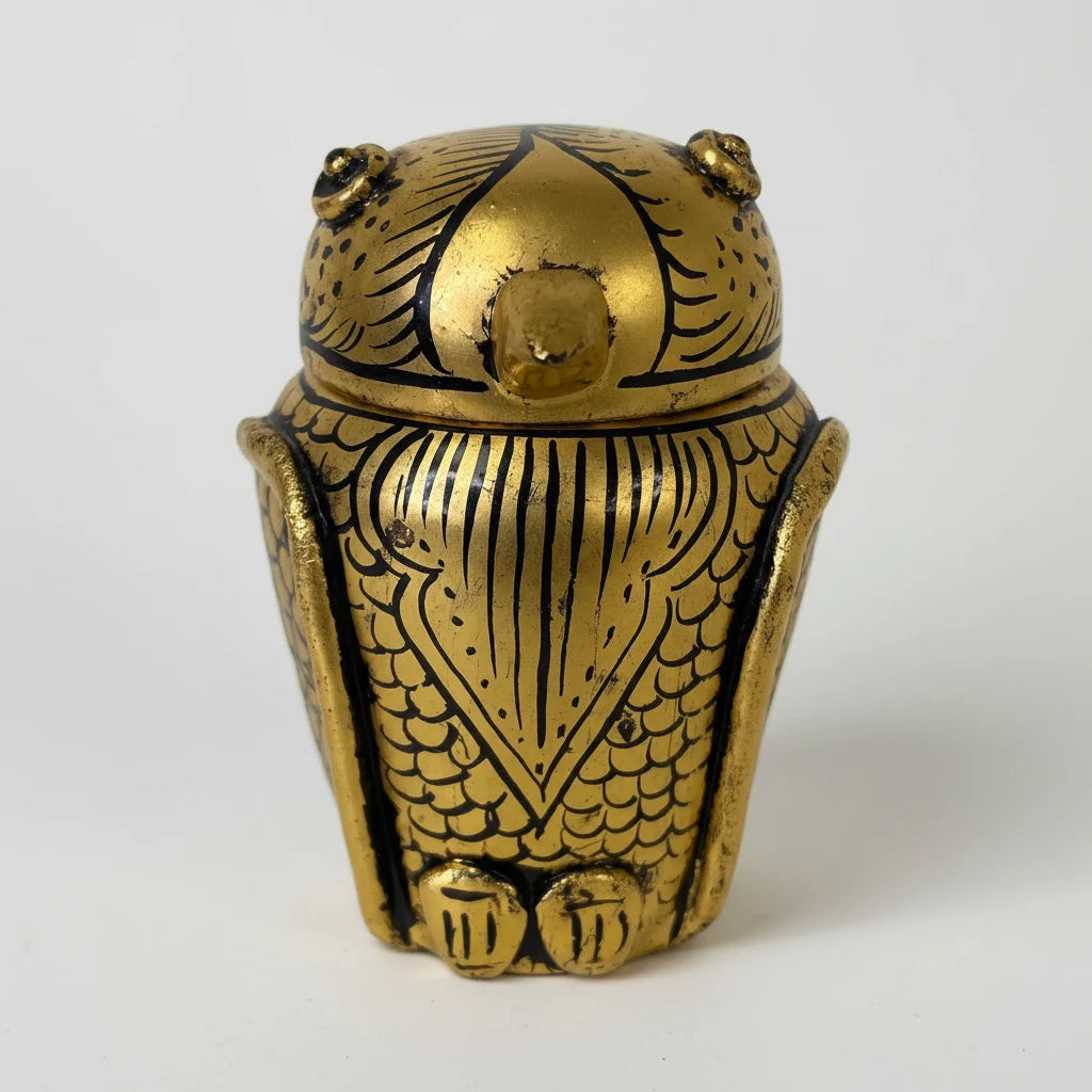 Burmese Lacquer Owl Box – Handcrafted Zoomorphic Betel Nut Container