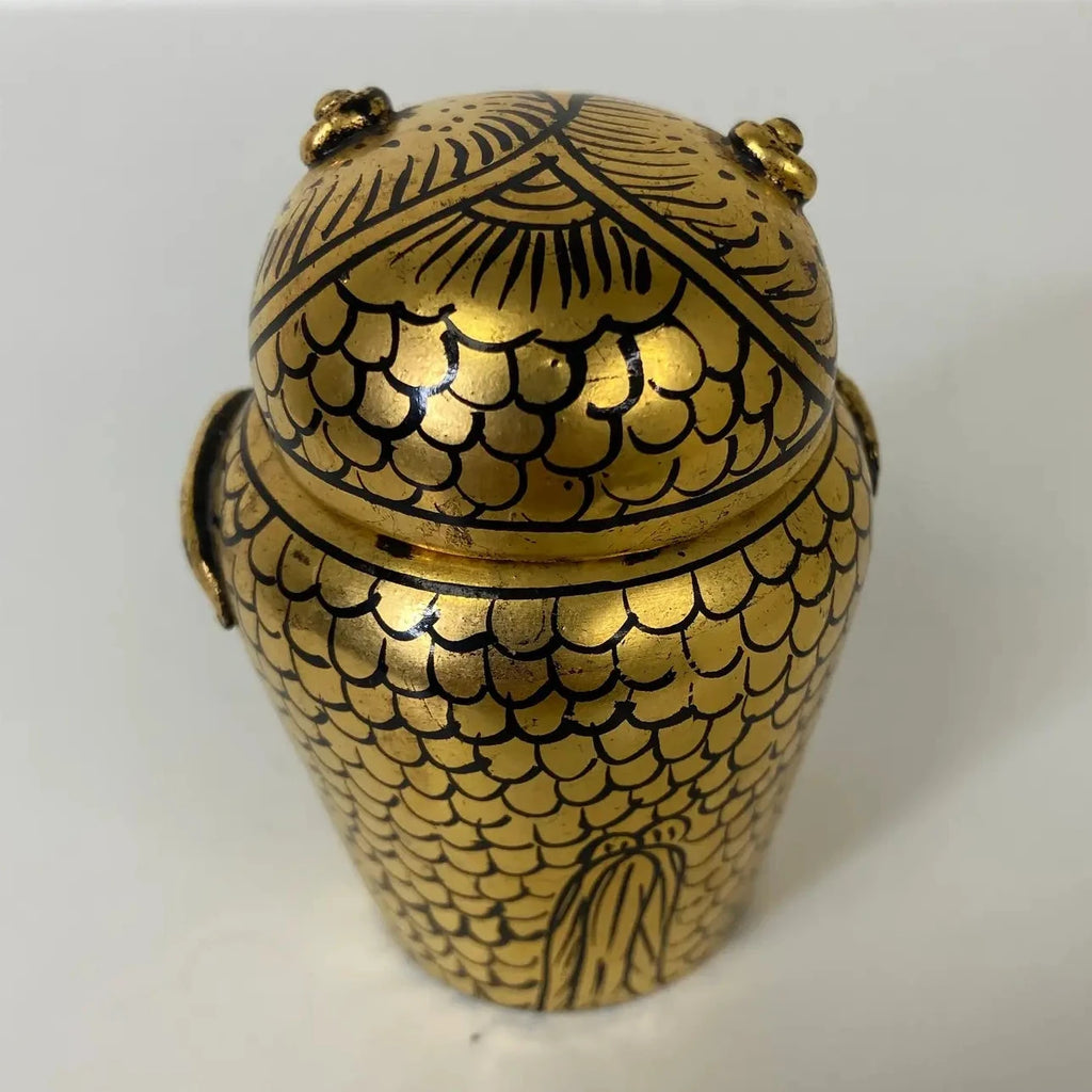 Burmese Lacquer Owl Box – Handcrafted Zoomorphic Betel Nut Container