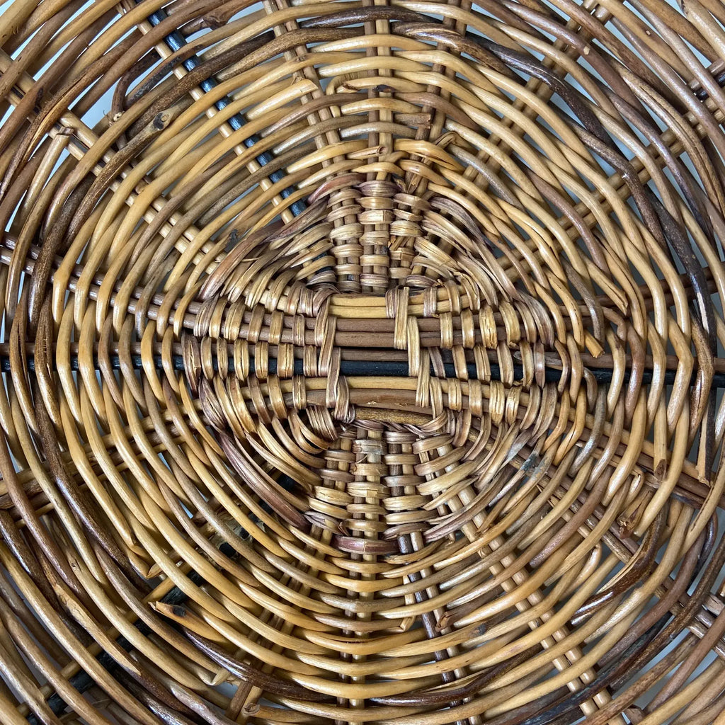 Handwoven Rattan Loop - Scallop Rim Basket
