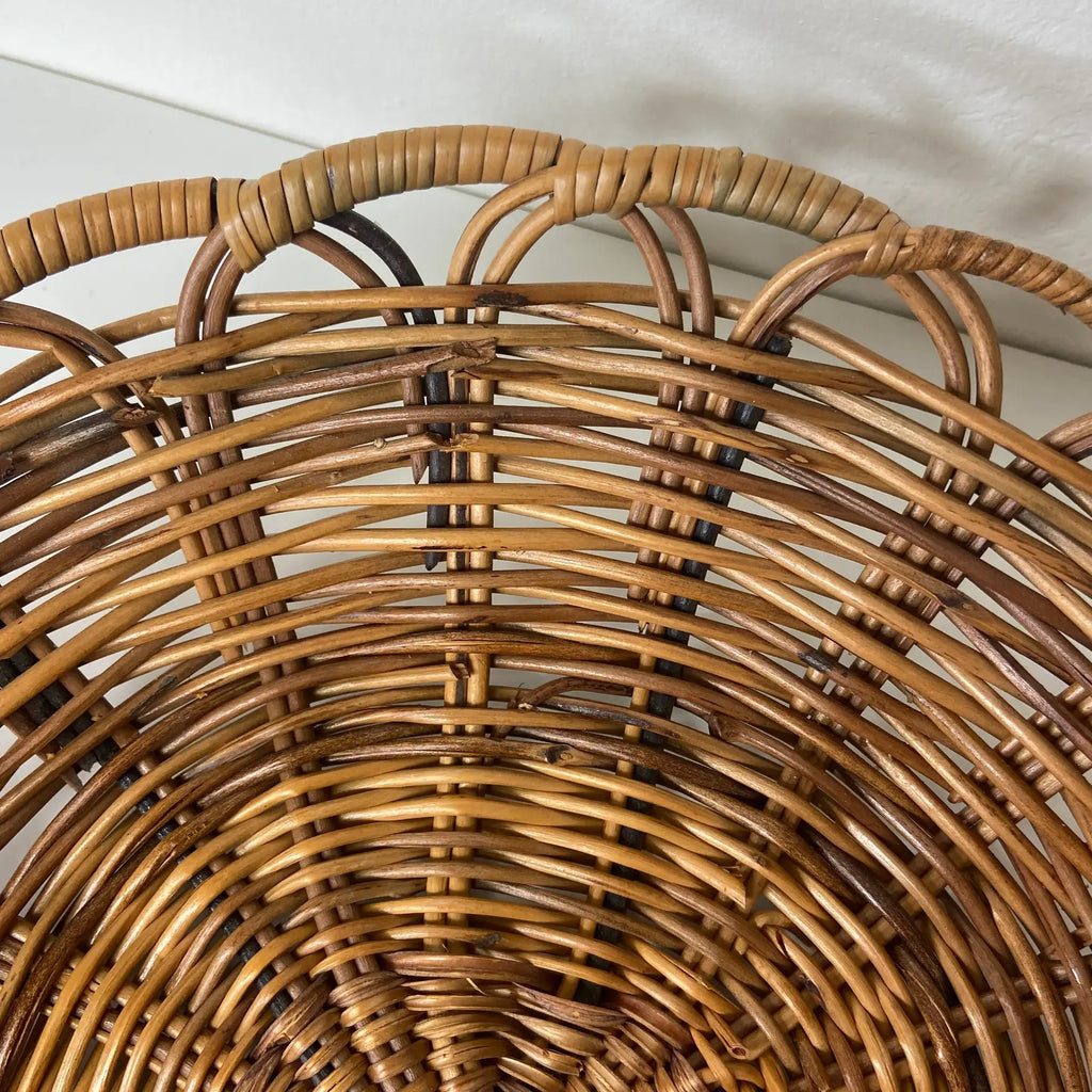 Handwoven Rattan Loop - Scallop Rim Basket