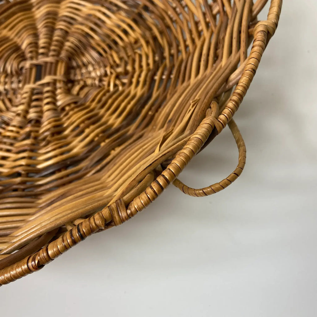 Handwoven Rattan Loop - Scallop Rim Basket