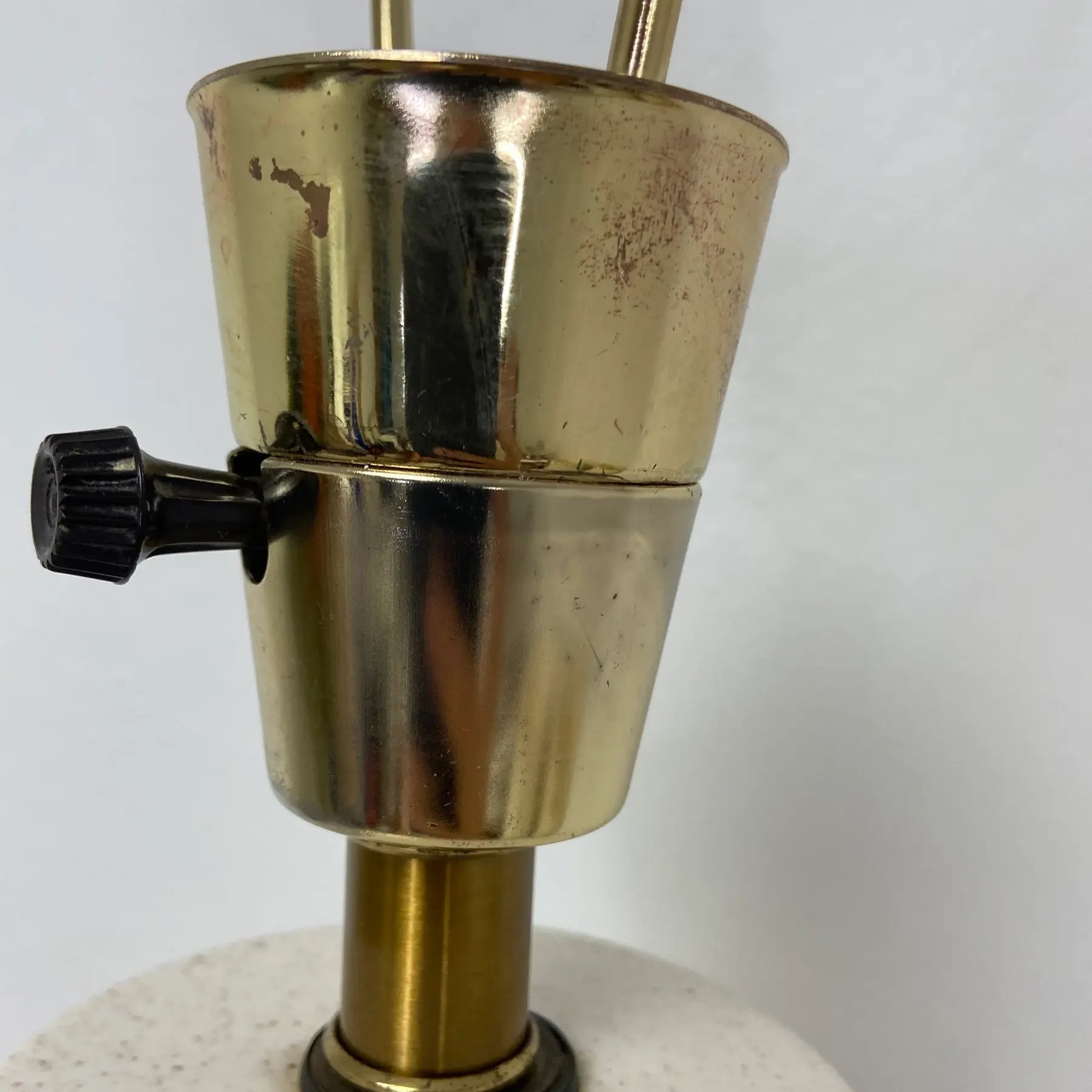Speckled Glaze Ceramic Lamp With Original Shade – Leviton Socket, Gilbert Wiring