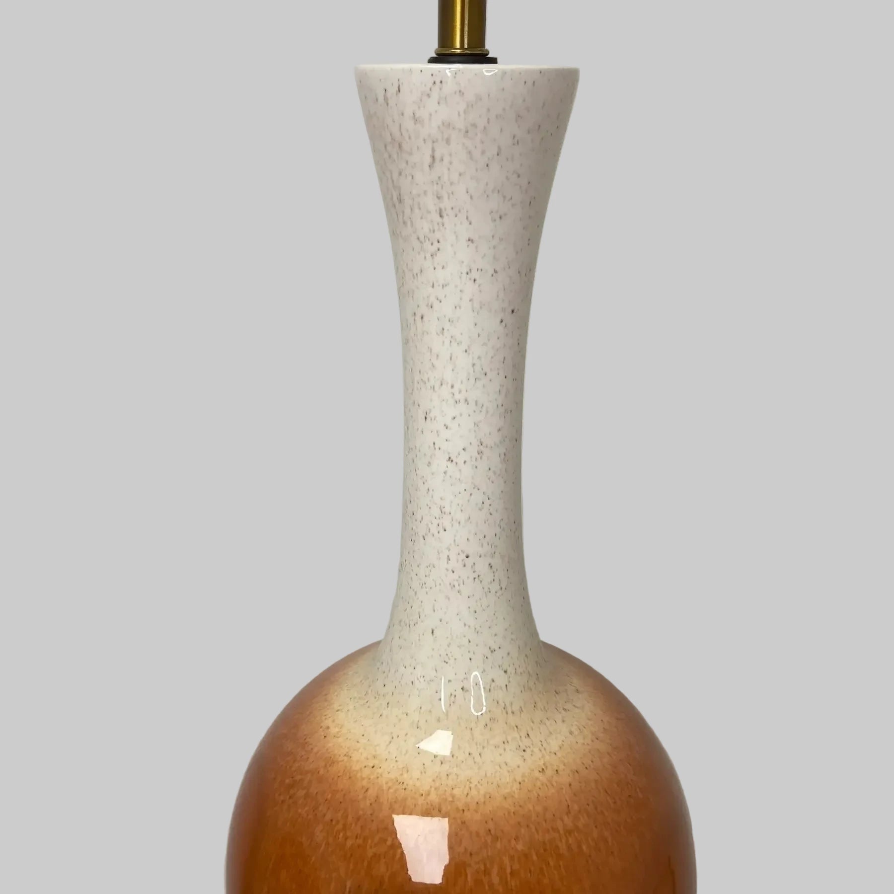 Speckled Glaze Ceramic Lamp With Original Shade – Leviton Socket, Gilbert Wiring