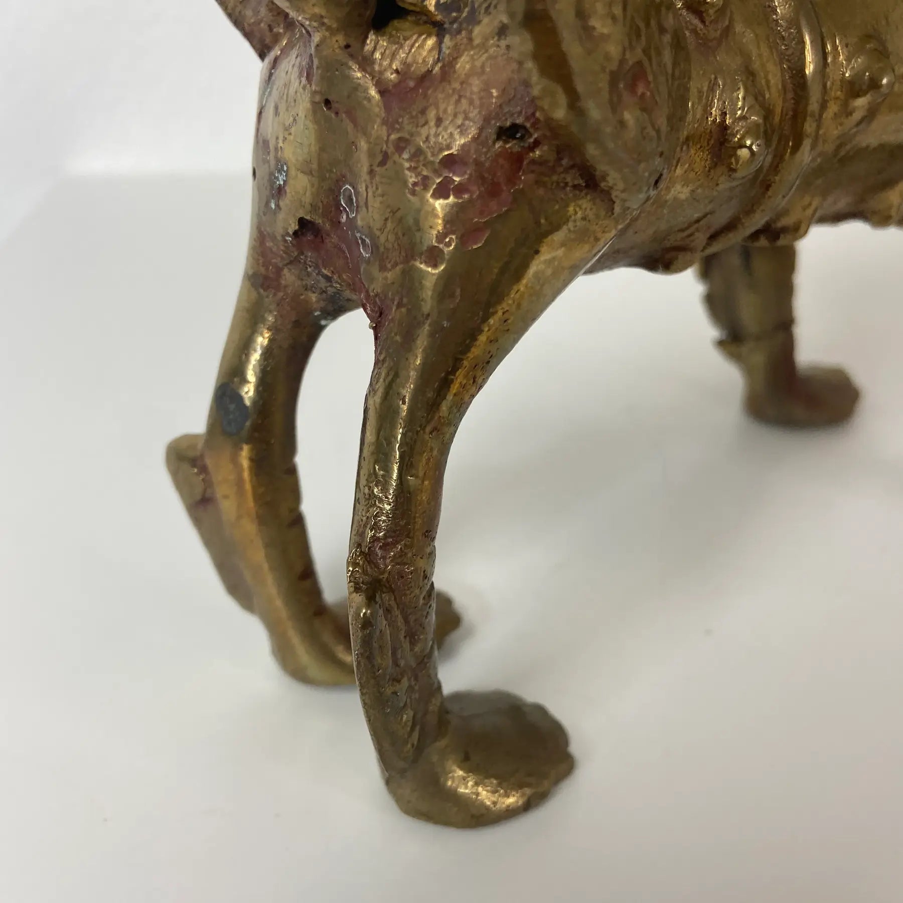 Tibetan Brass or Bronze Guardian Lion Foo Dog Sculpture