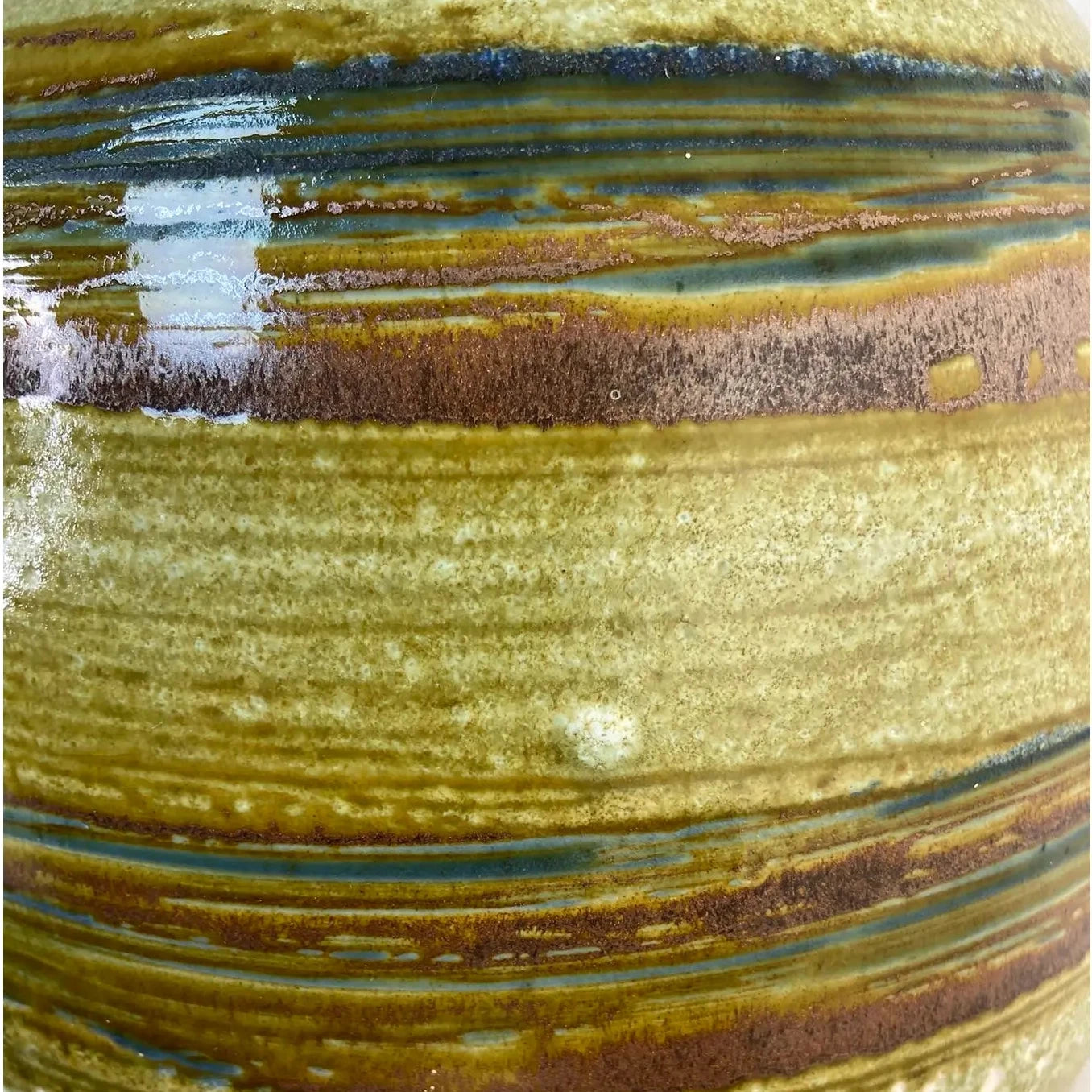 Pair MCM Table Lamps - Lava style glaze