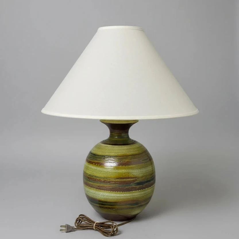Pair MCM Table Lamps - Lava style glaze